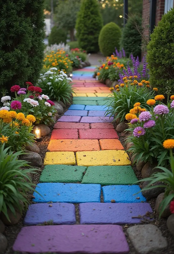 30 Animal Crossing Flower Garden Ideas That Feel Magical 1 30 Animal Crossing Flower Garden Ideas That Feel Magical - 1. Rainbow Pathways