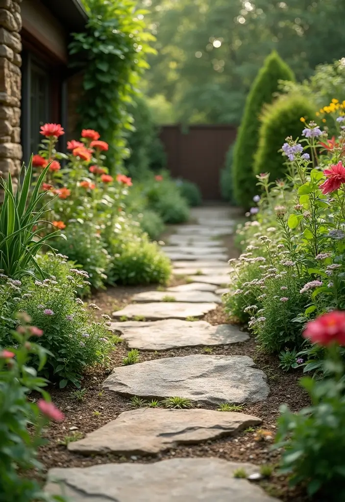30 Back Garden Ideas That Completely Transform Outdoor Living 3 30 Back Garden Ideas That Completely Transform Outdoor Living - 3. Rustic Stone Pathway