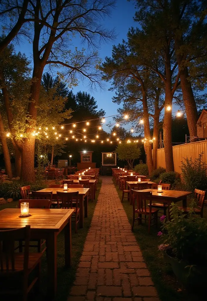30 Beer Garden Ideas Perfect for Hosting Friends Outdoors 2 30 Beer Garden Ideas Perfect for Hosting Friends Outdoors - 2. String Lights for Magical Evenings