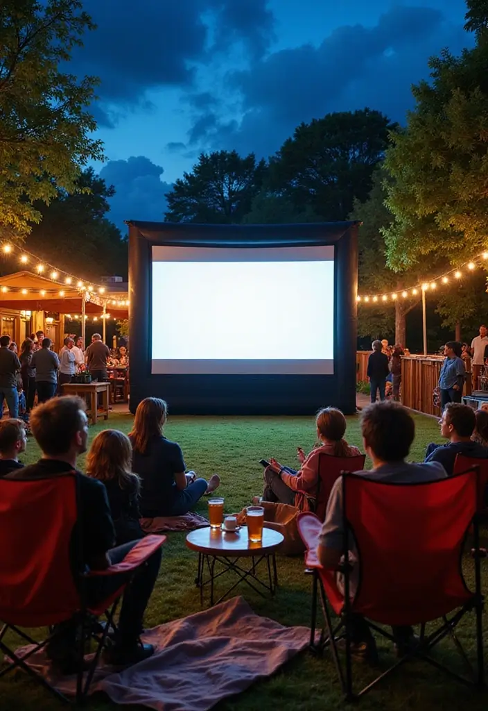 30 Beer Garden Ideas Perfect for Hosting Friends Outdoors 22 30 Beer Garden Ideas Perfect for Hosting Friends Outdoors - 22. Incorporate a Screen for Movies