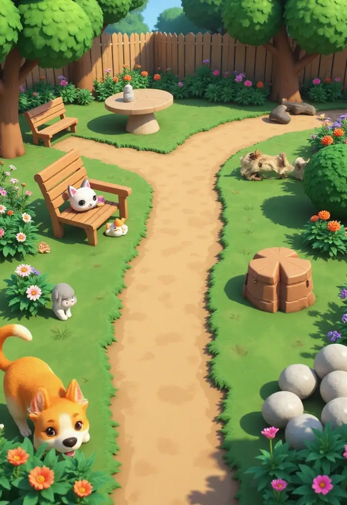 30 Bloxburg Garden Ideas for Gamers Who Love Creativity 16 30 Bloxburg Garden Ideas for Gamers Who Love Creativity - 16. Pet-Friendly Garden