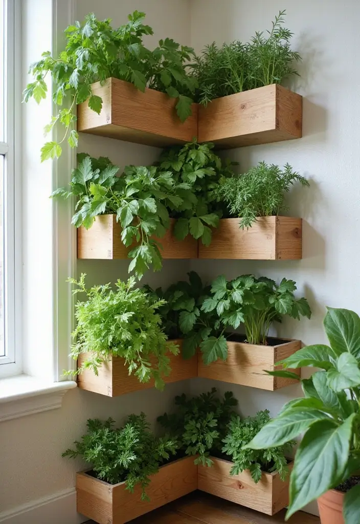 30 Corner Garden Ideas That Make Use of Every Space 4 30 Corner Garden Ideas That Make Use of Every Space - 4. Vertical Herb Gardens