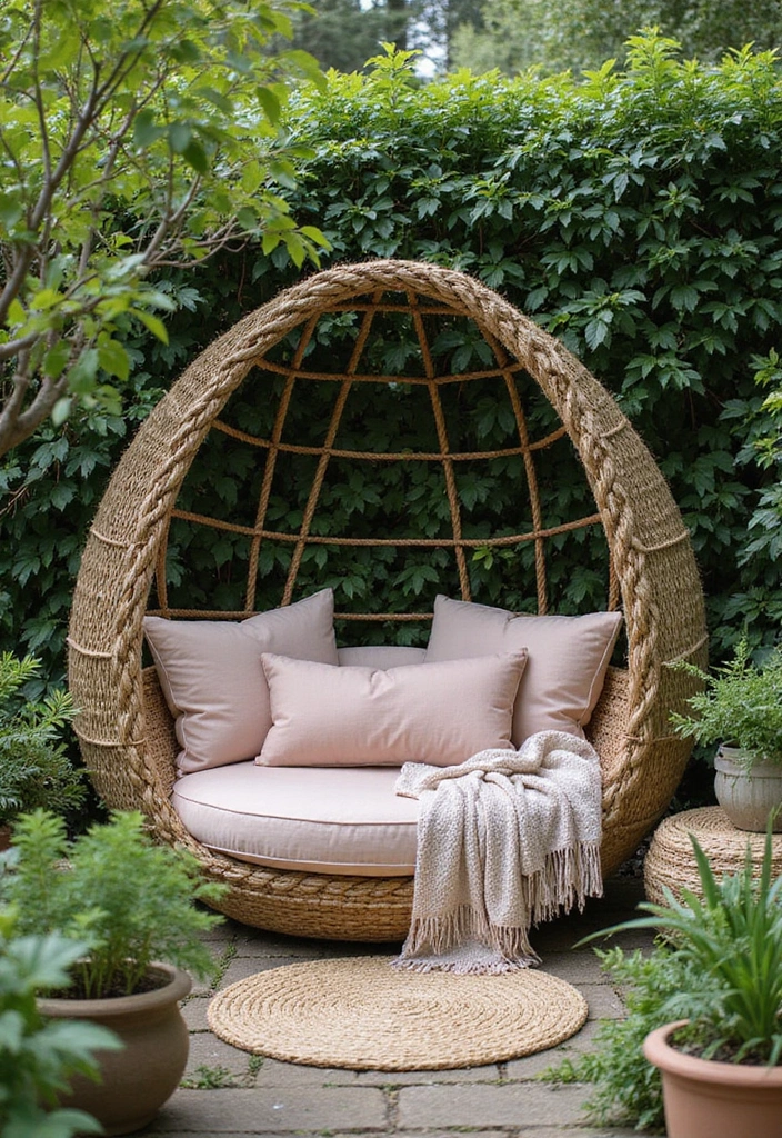 30 Cozy Garden Sitting Areas You’ll Never Want to Leave 11 30 Cozy Garden Sitting Areas You’ll Never Want to Leave - 11. Cozy Hideaway with Cushions