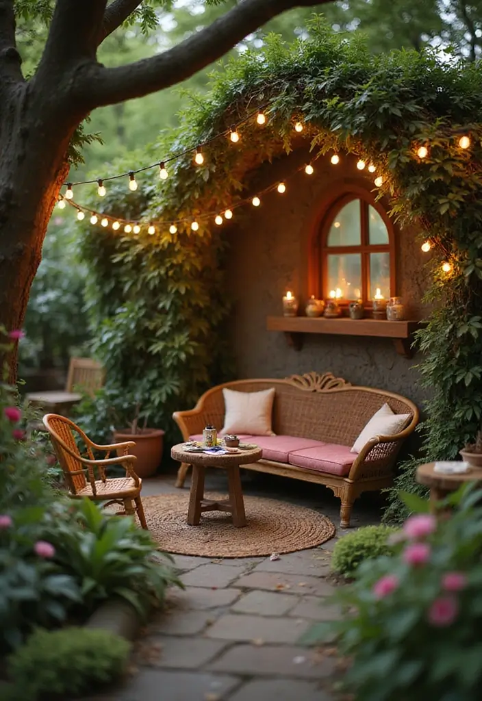 30 Cozy Garden Sitting Areas You’ll Never Want to Leave 12 30 Cozy Garden Sitting Areas You’ll Never Want to Leave - 12. Whimsical Fairy Garden