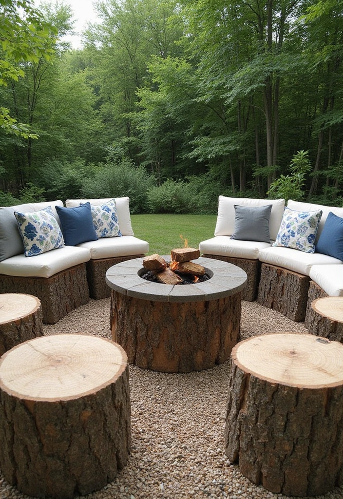 30 Cozy Garden Sitting Areas You’ll Never Want to Leave 26 30 Cozy Garden Sitting Areas You’ll Never Want to Leave - 26. Rustic Firewood Seating