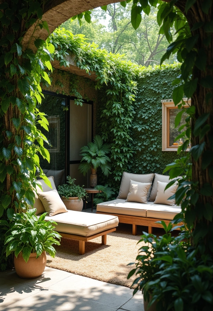 30 Cozy Garden Sitting Areas You’ll Never Want to Leave 8 30 Cozy Garden Sitting Areas You’ll Never Want to Leave - 8. Lush Greenery Lounge