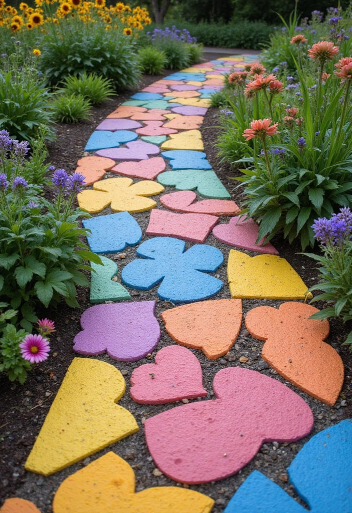 30 Creative Garden Path Ideas That Lead to Pure Beauty 11 30 Creative Garden Path Ideas That Lead to Pure Beauty - 11. Artistic Pavers