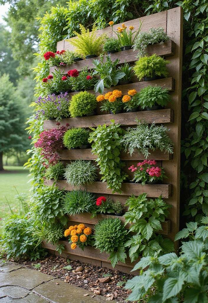 30 Creative Sleepers in Garden Ideas for Modern Outdoor Spaces 5 30 Creative Sleepers in Garden Ideas for Modern Outdoor Spaces - 5. Vertical Garden Structures
