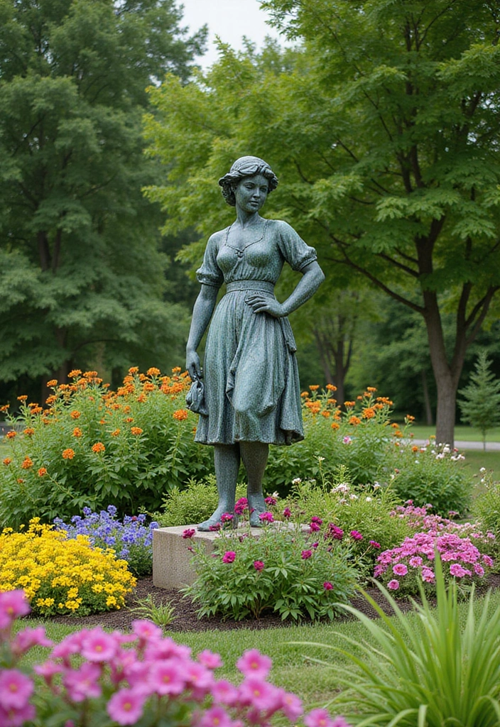 30 Front Yard Garden Ideas That Instantly Boost Curb Appeal 15 30 Front Yard Garden Ideas That Instantly Boost Curb Appeal - 15. Artistic Garden Sculptures
