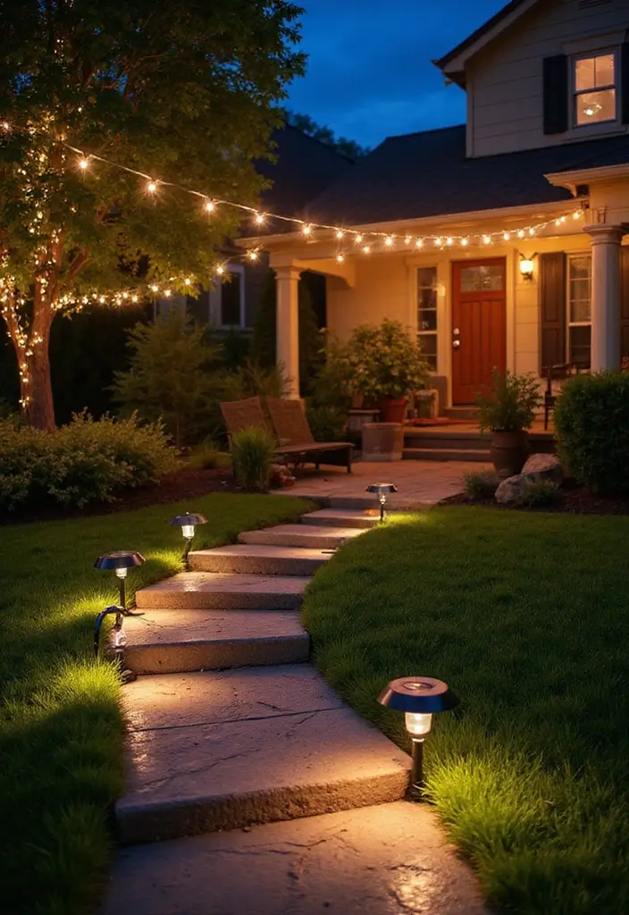 30 Front Yard Garden Ideas That Instantly Boost Curb Appeal 16 30 Front Yard Garden Ideas That Instantly Boost Curb Appeal - 16. Outdoor Lighting