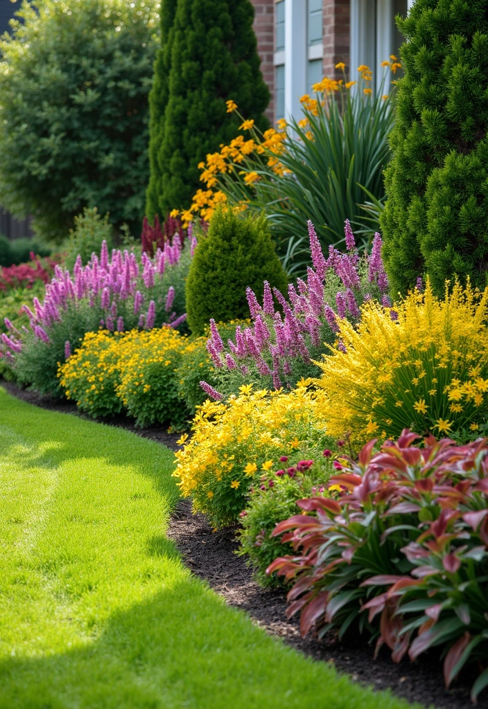 30 Front Yard Garden Ideas That Instantly Boost Curb Appeal 23 30 Front Yard Garden Ideas That Instantly Boost Curb Appeal - 23. Colorful Plant Combinations