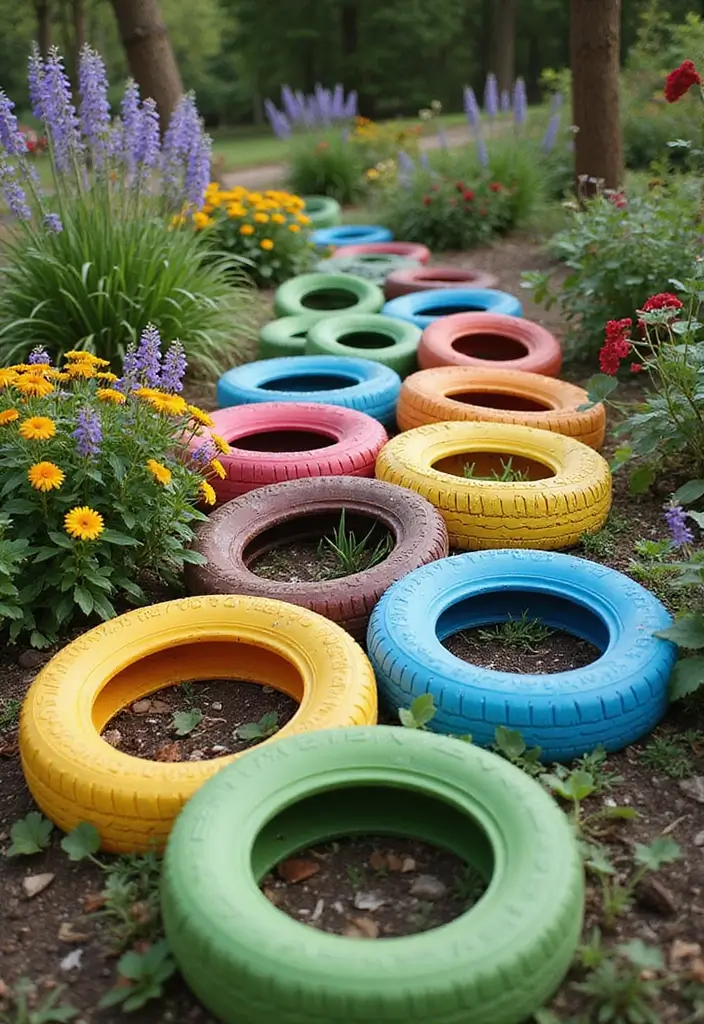 30 Garden Border Ideas That Instantly Upgrade Your Yard 10 30 Garden Border Ideas That Instantly Upgrade Your Yard - 10. Unused Tires
