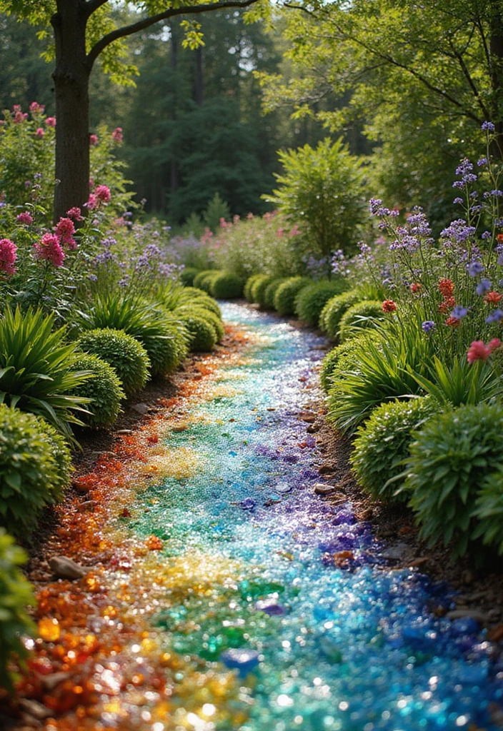 30 Garden Border Ideas That Instantly Upgrade Your Yard 16 30 Garden Border Ideas That Instantly Upgrade Your Yard - 16. Recycled Glass Edging