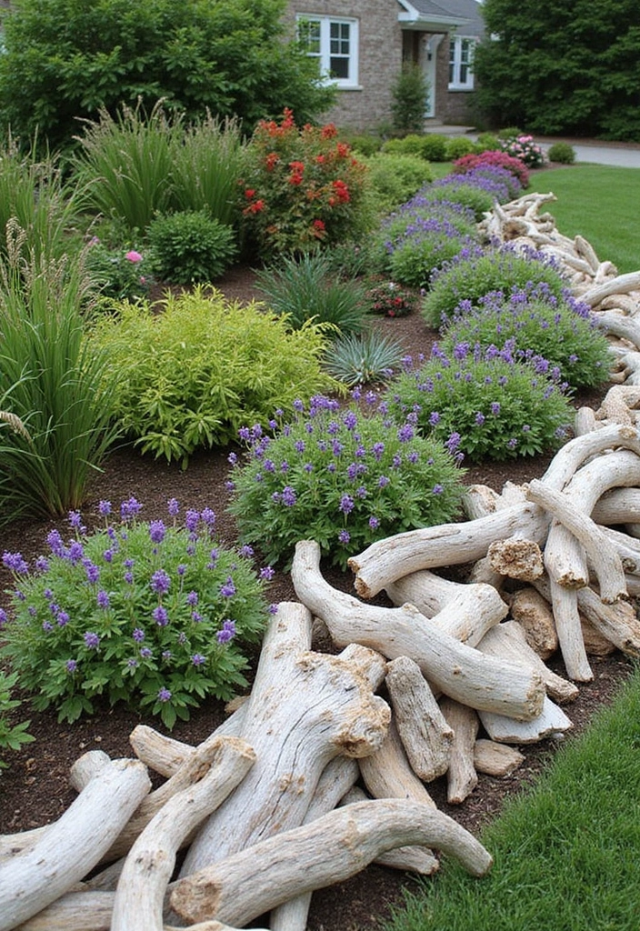 30 Garden Border Ideas That Instantly Upgrade Your Yard 17 30 Garden Border Ideas That Instantly Upgrade Your Yard - 17. Driftwood Borders