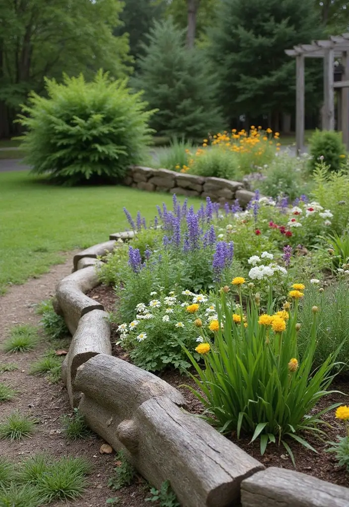 30 Garden Border Ideas That Instantly Upgrade Your Yard 20 30 Garden Border Ideas That Instantly Upgrade Your Yard - 20. Natural Log Edging