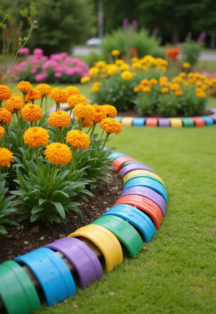30 Garden Border Ideas That Instantly Upgrade Your Yard 23 30 Garden Border Ideas That Instantly Upgrade Your Yard - 23. Colorful Plastic Edging