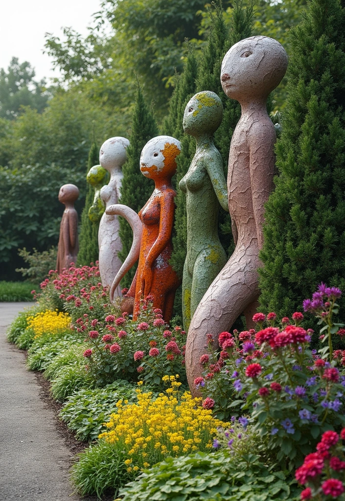 30 Garden Border Ideas That Instantly Upgrade Your Yard 30 30 Garden Border Ideas That Instantly Upgrade Your Yard - 30. Artistic Sculptural Borders