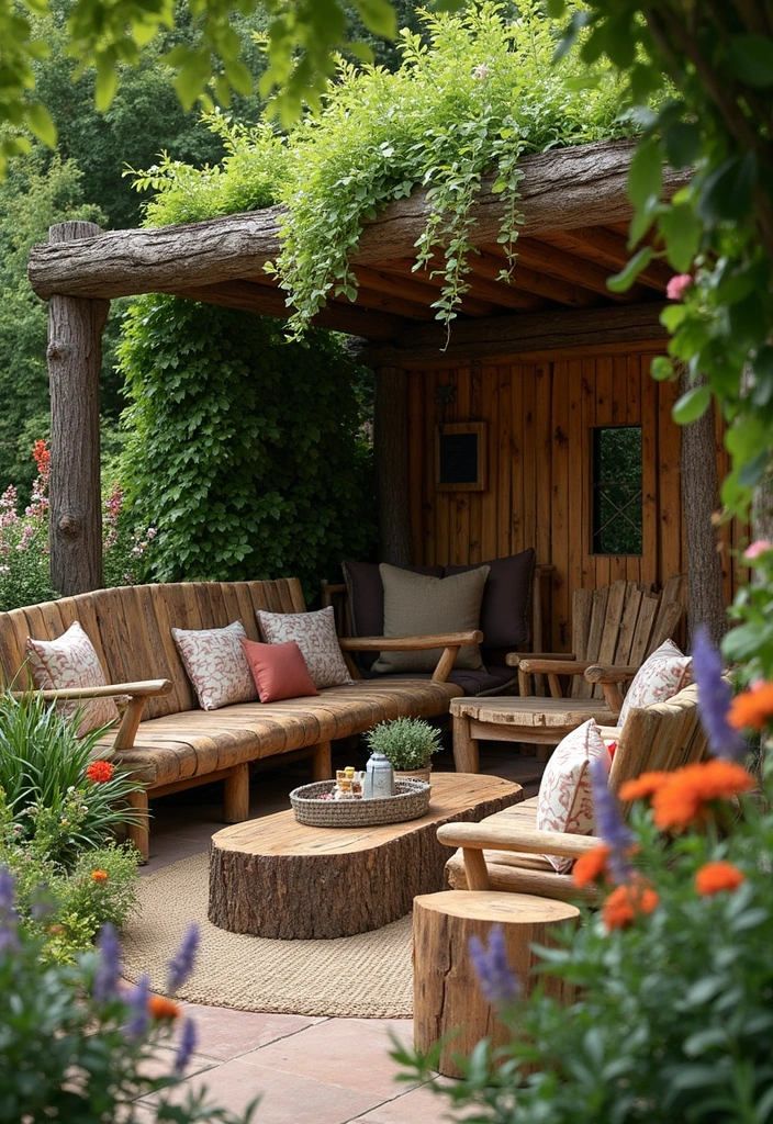 30 Garden Decor Ideas That Instantly Refresh Any Space 12 30 Garden Decor Ideas That Instantly Refresh Any Space - 12. Rustic Log Seating