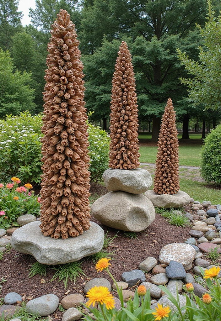 30 Garden Decor Ideas That Instantly Refresh Any Space 30 30 Garden Decor Ideas That Instantly Refresh Any Space - 30. Garden Art from Nature