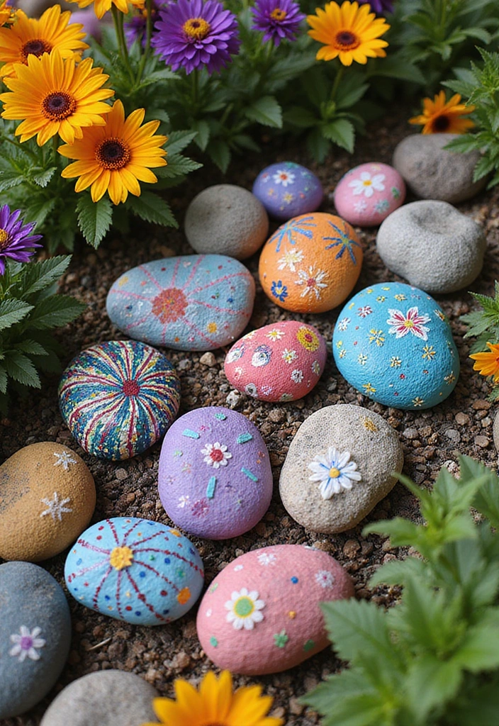 30 Garden Decor Ideas That Instantly Refresh Any Space 4 30 Garden Decor Ideas That Instantly Refresh Any Space - 4. Colorful Painted Rocks