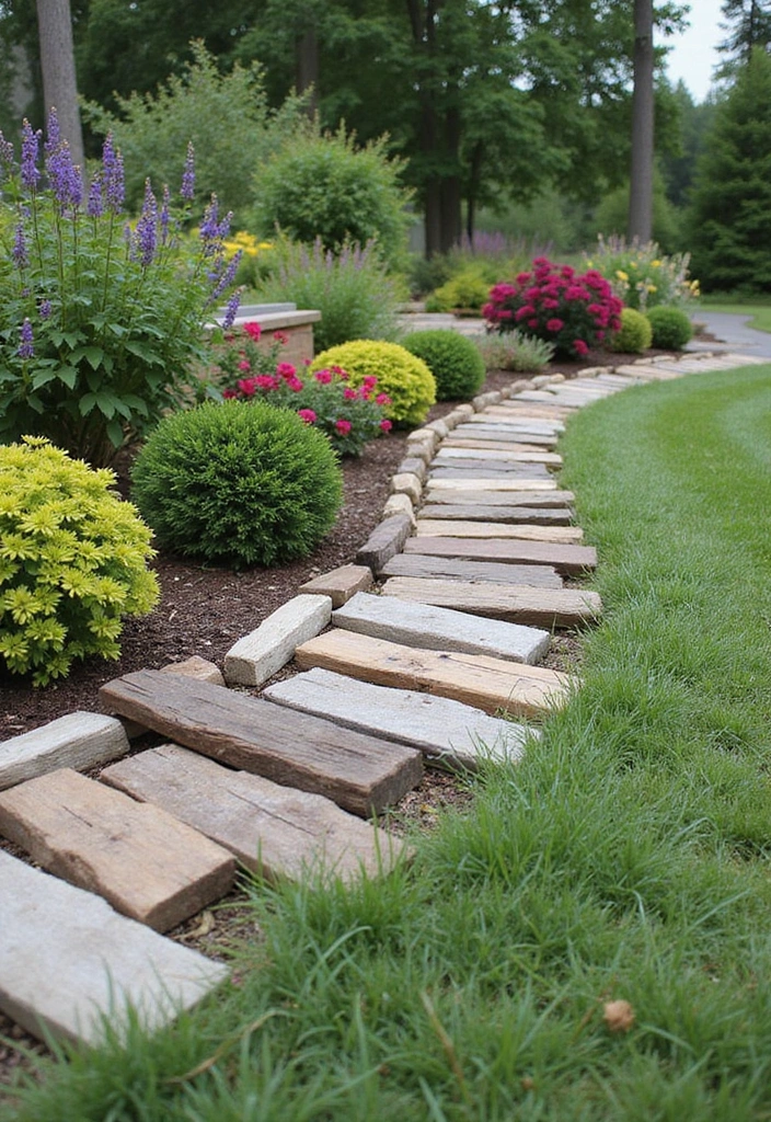 30 Garden Edging Ideas That Create a Polished Look 1 30 Garden Edging Ideas That Create a Polished Look - 1. Reclaimed Wood Edging