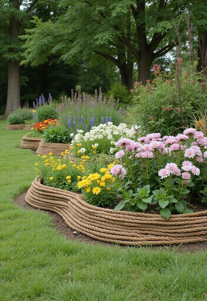 30 Garden Edging Ideas That Create a Polished Look 16 30 Garden Edging Ideas That Create a Polished Look - 16. Natural Rope Edging