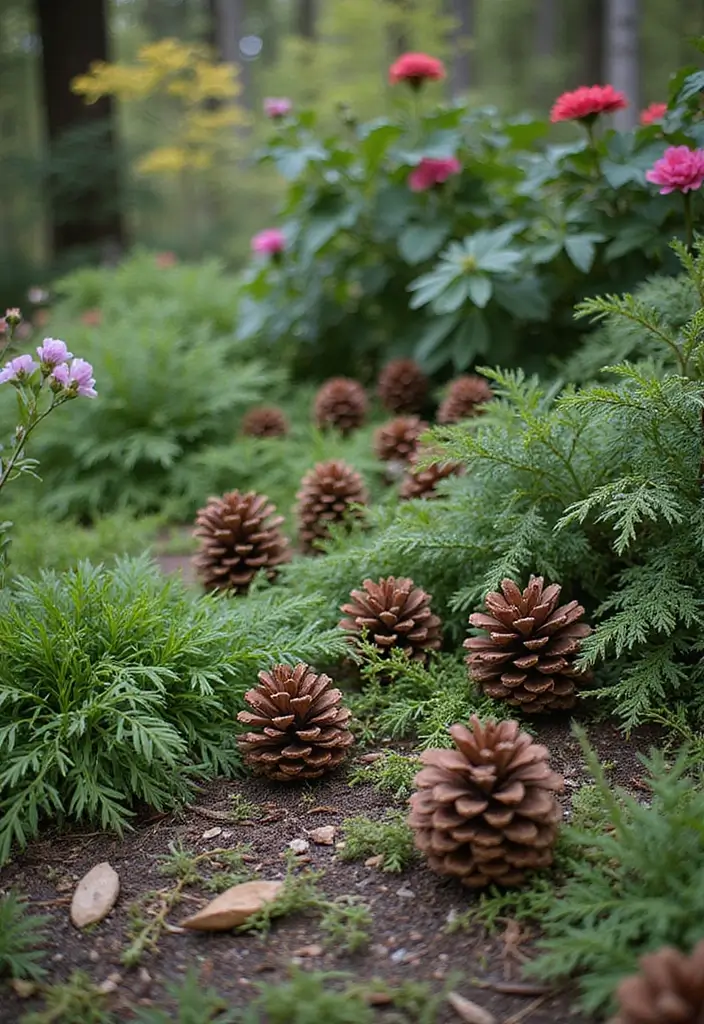30 Garden Edging Ideas That Create a Polished Look 18 30 Garden Edging Ideas That Create a Polished Look - 18. Pinecone Edging