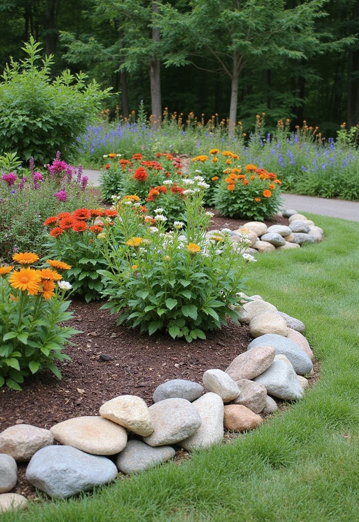 30 Garden Edging Ideas That Create a Polished Look 2 30 Garden Edging Ideas That Create a Polished Look - 2. Stone Borders