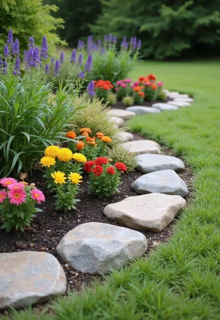 30 Garden Edging Ideas That Create a Polished Look 25 30 Garden Edging Ideas That Create a Polished Look - 25. Natural Stone Edging