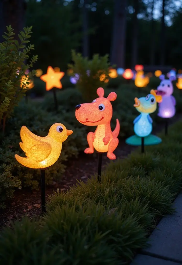 30 Garden Lighting Ideas That Make Nights Magical 26 30 Garden Lighting Ideas That Make Nights Magical - 26. Decorative Solar Light Stakes
