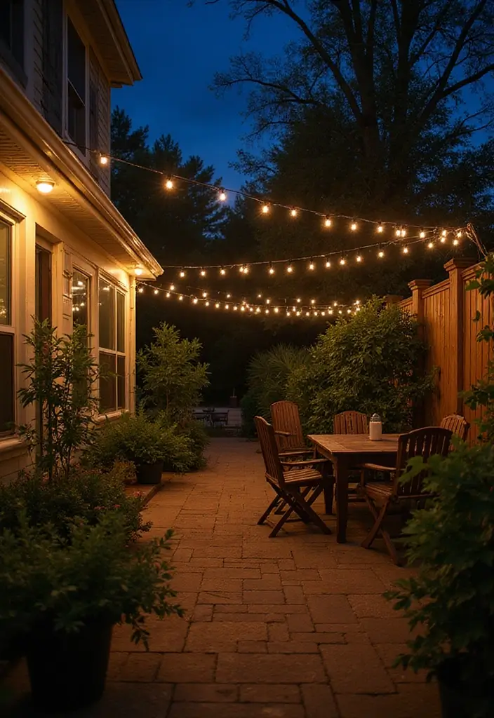 30 Garden Lighting Ideas That Make Nights Magical 4 30 Garden Lighting Ideas That Make Nights Magical - 4. String Lights for a Festive Feel