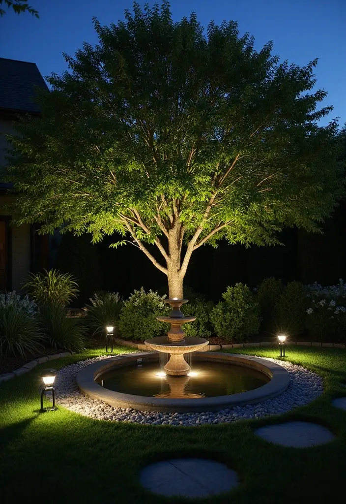30 Garden Lighting Ideas That Make Nights Magical 5 30 Garden Lighting Ideas That Make Nights Magical - 5. Solar Spotlights for Dramatic Effects