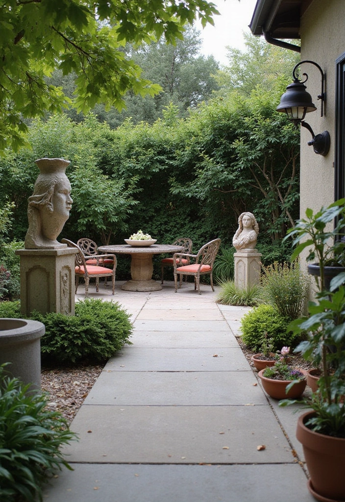 30 Garden Patio Ideas for Relaxing and Hosting in Style 17 30 Garden Patio Ideas for Relaxing and Hosting in Style - 17. Outdoor Artwork Display