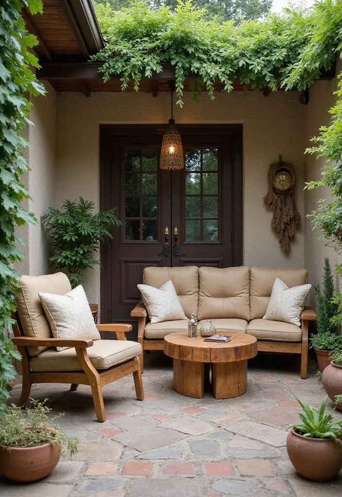 30 Garden Patio Ideas for Relaxing and Hosting in Style 19 30 Garden Patio Ideas for Relaxing and Hosting in Style - 19. Rustic Wooden Features