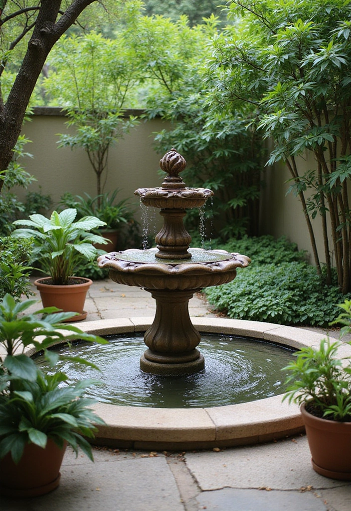 30 Garden Patio Ideas for Relaxing and Hosting in Style 22 30 Garden Patio Ideas for Relaxing and Hosting in Style - 22. Elegant Water Features