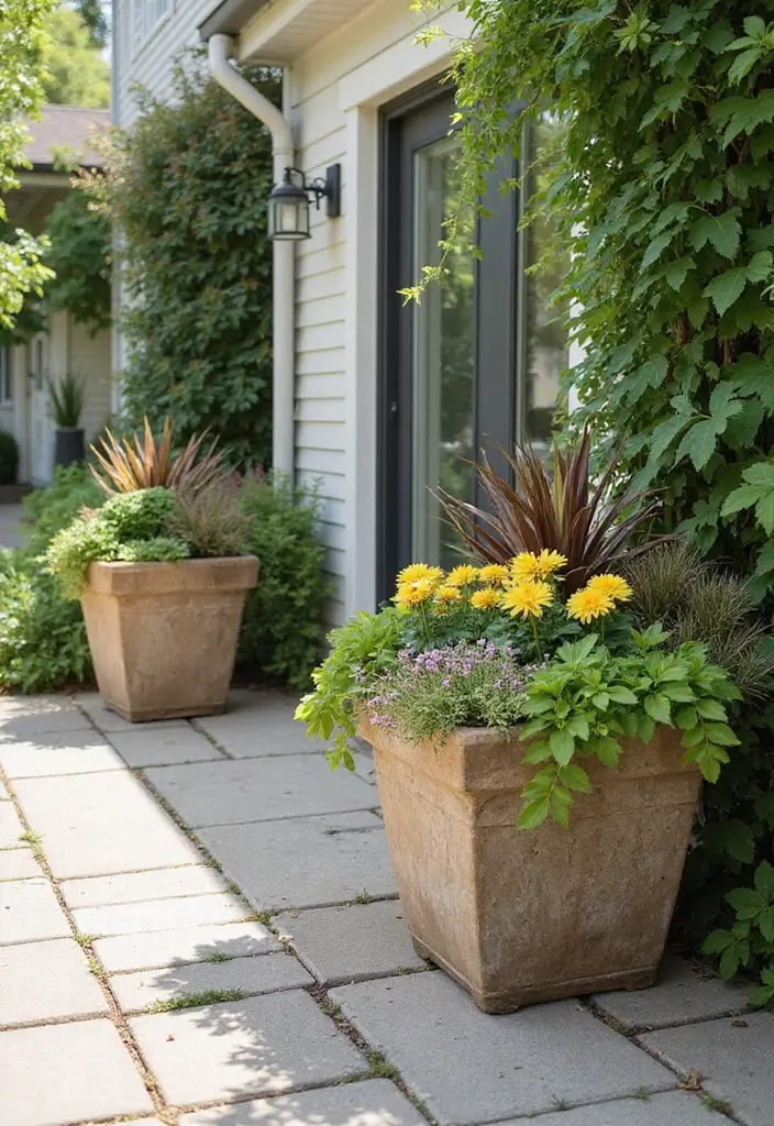 30 Garden Patio Ideas for Relaxing and Hosting in Style 29 30 Garden Patio Ideas for Relaxing and Hosting in Style - 29. Eco-Friendly Planters