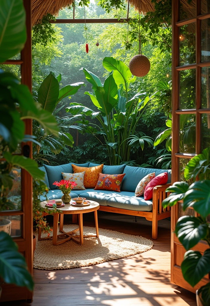 30 Garden Room Ideas That Add Style and Extra Space 16 30 Garden Room Ideas That Add Style and Extra Space - 16. Tropical Paradise Room