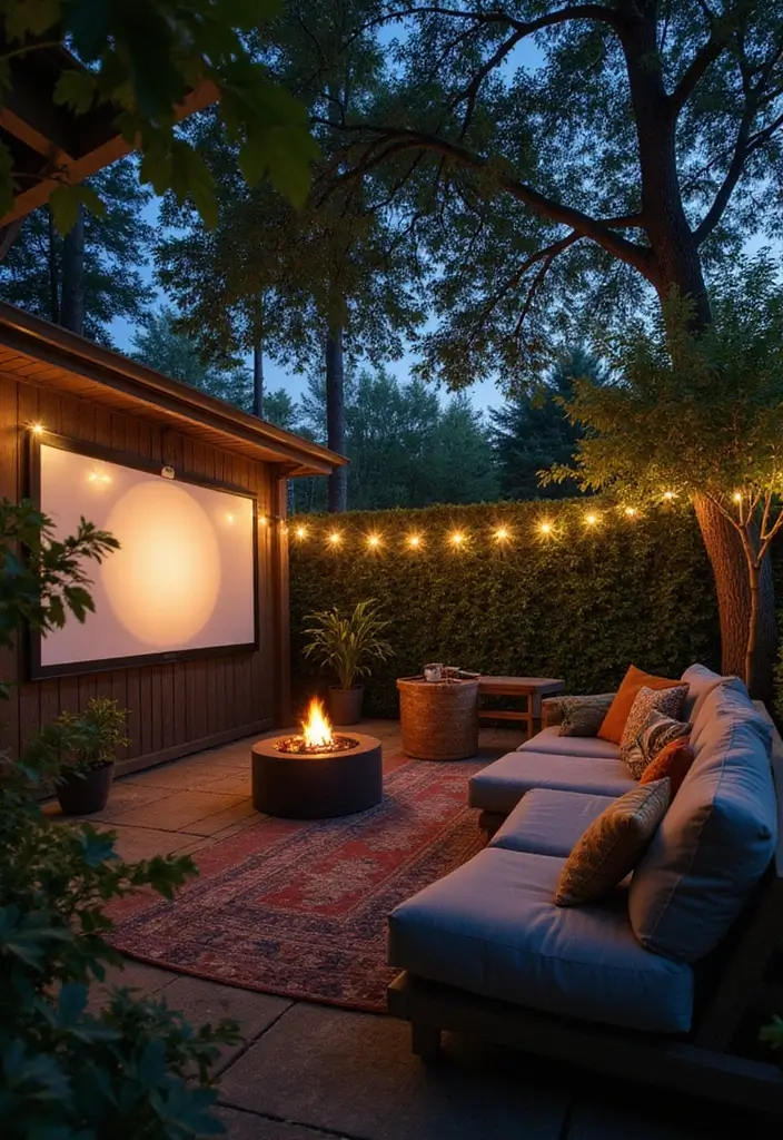 30 Garden Room Ideas That Add Style and Extra Space 21 30 Garden Room Ideas That Add Style and Extra Space - 21. Outdoor Cinema Experience