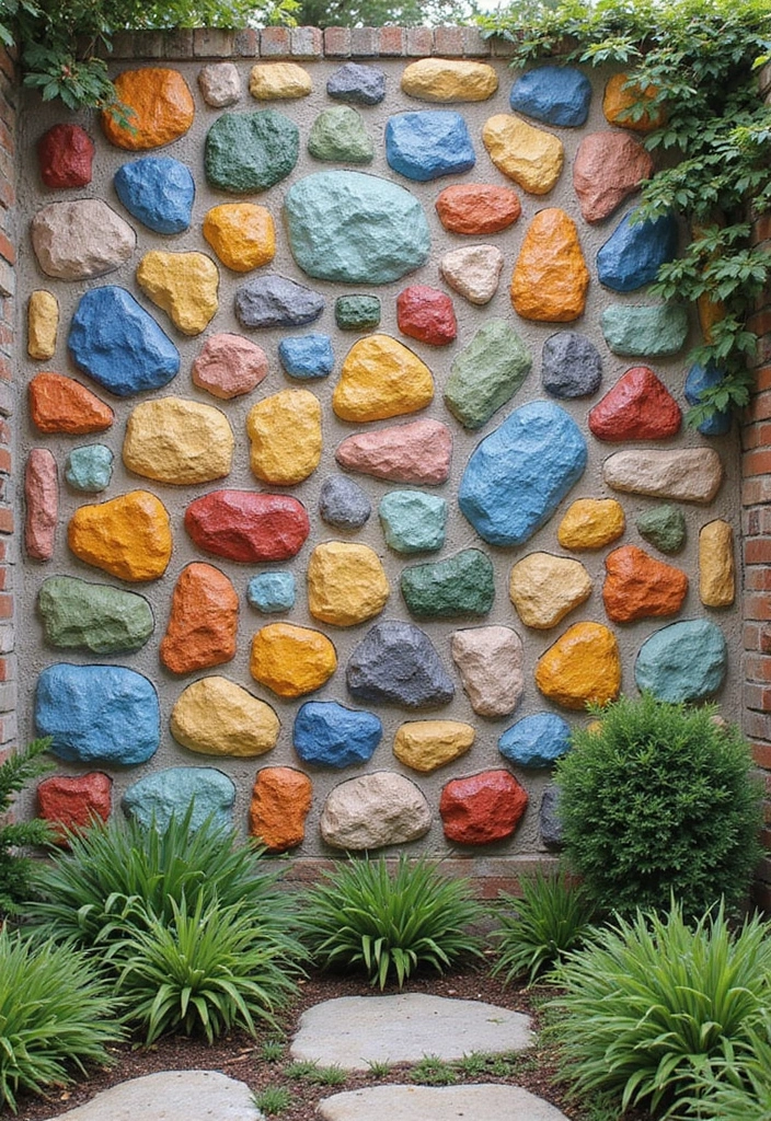 30 Garden Wall Ideas That Blend Beauty and Function 11 30 Garden Wall Ideas That Blend Beauty and Function - 11. Stone Mosaic Wall
