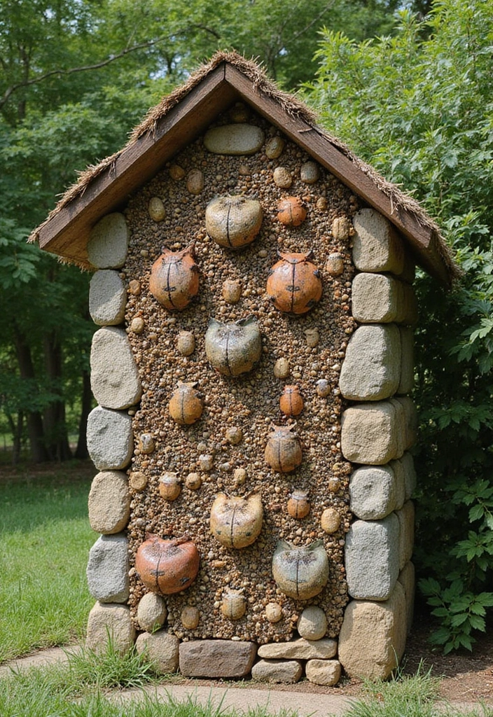 30 Garden Wall Ideas That Blend Beauty and Function 15 30 Garden Wall Ideas That Blend Beauty and Function - 15. Vertical Bug Hotel Wall