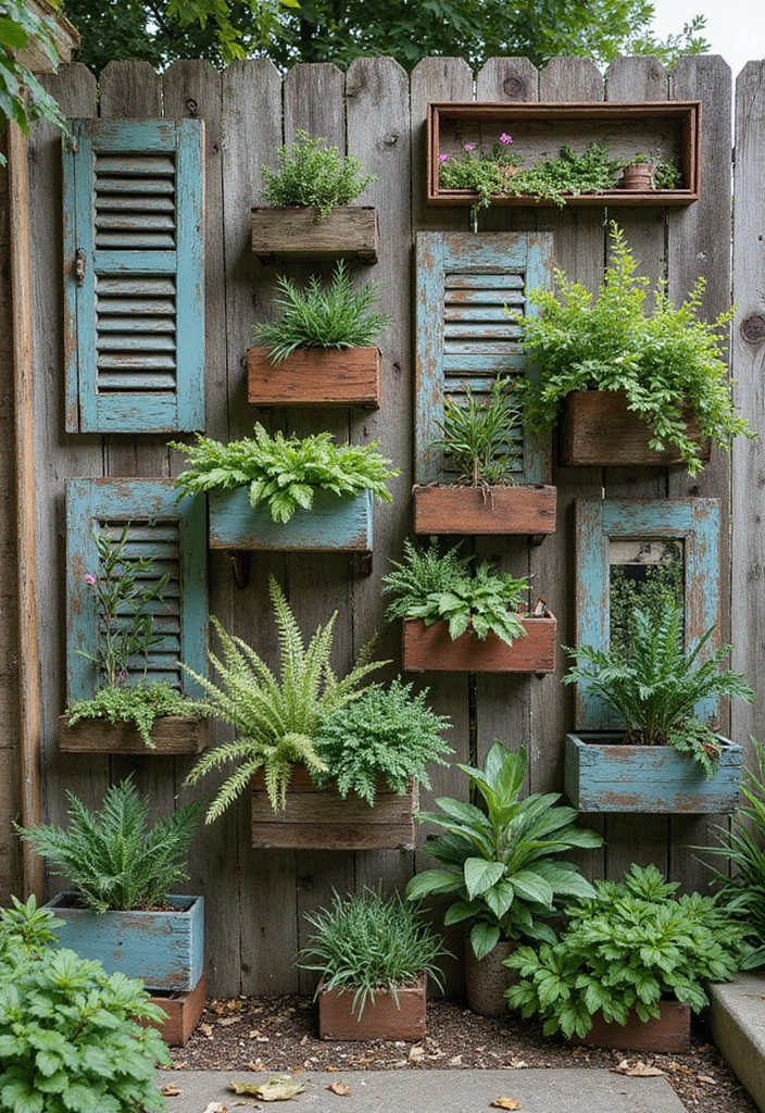 30 Garden Wall Ideas That Blend Beauty and Function 18 30 Garden Wall Ideas That Blend Beauty and Function - 18. Recycled Material Garden Wall