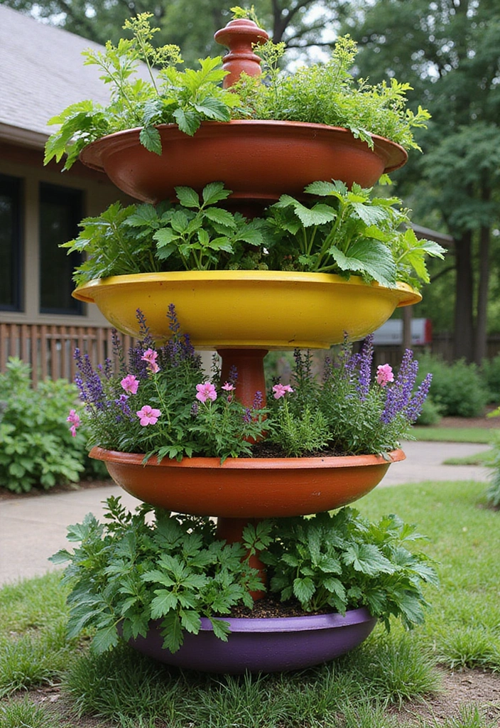 30 Garden Wall Ideas That Blend Beauty and Function 2 30 Garden Wall Ideas That Blend Beauty and Function - 2. Vertical Garden Tiers