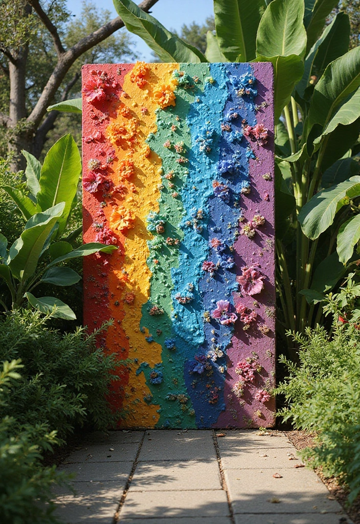 30 Garden Wall Ideas That Blend Beauty and Function 30 30 Garden Wall Ideas That Blend Beauty and Function - 30. Vertical Art Installation Garden