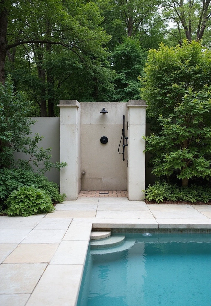30 Garden With Pool Designs That Look Absolutely Dreamy 18 30 Garden With Pool Designs That Look Absolutely Dreamy - 18. Pool with Outdoor Shower