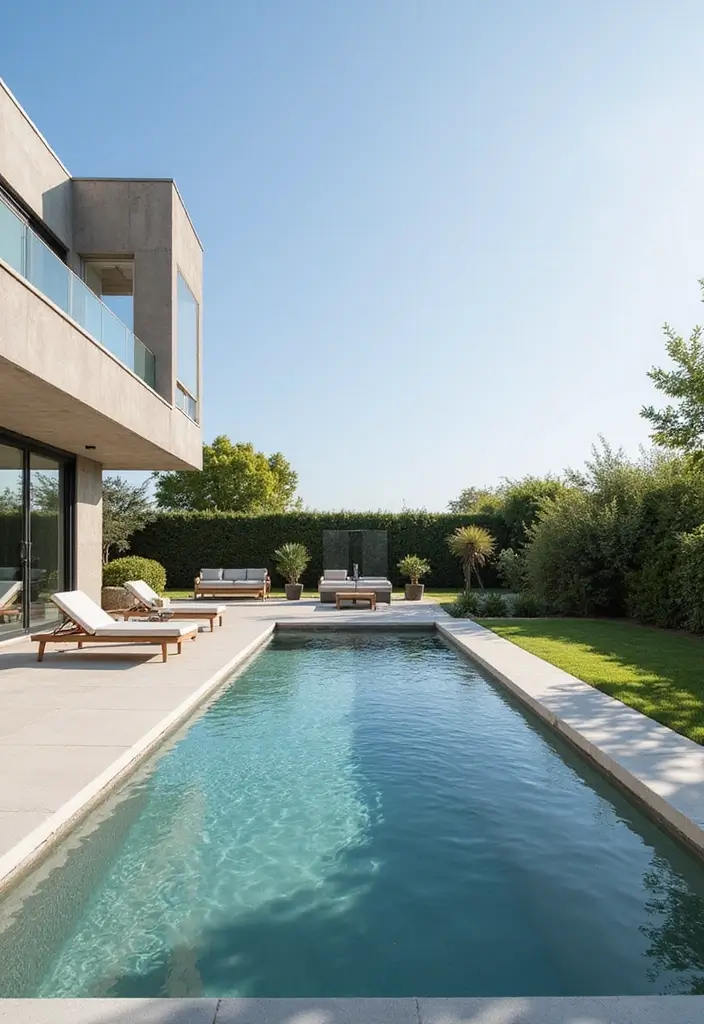 30 Garden With Pool Designs That Look Absolutely Dreamy 2 30 Garden With Pool Designs That Look Absolutely Dreamy - 2. Modern Minimalist Pool Design