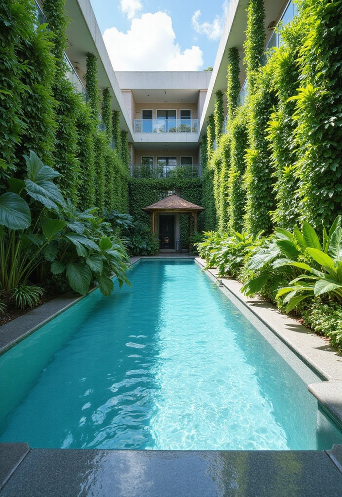 30 Garden With Pool Designs That Look Absolutely Dreamy 24 30 Garden With Pool Designs That Look Absolutely Dreamy - 24. Pool with Vertical Gardens