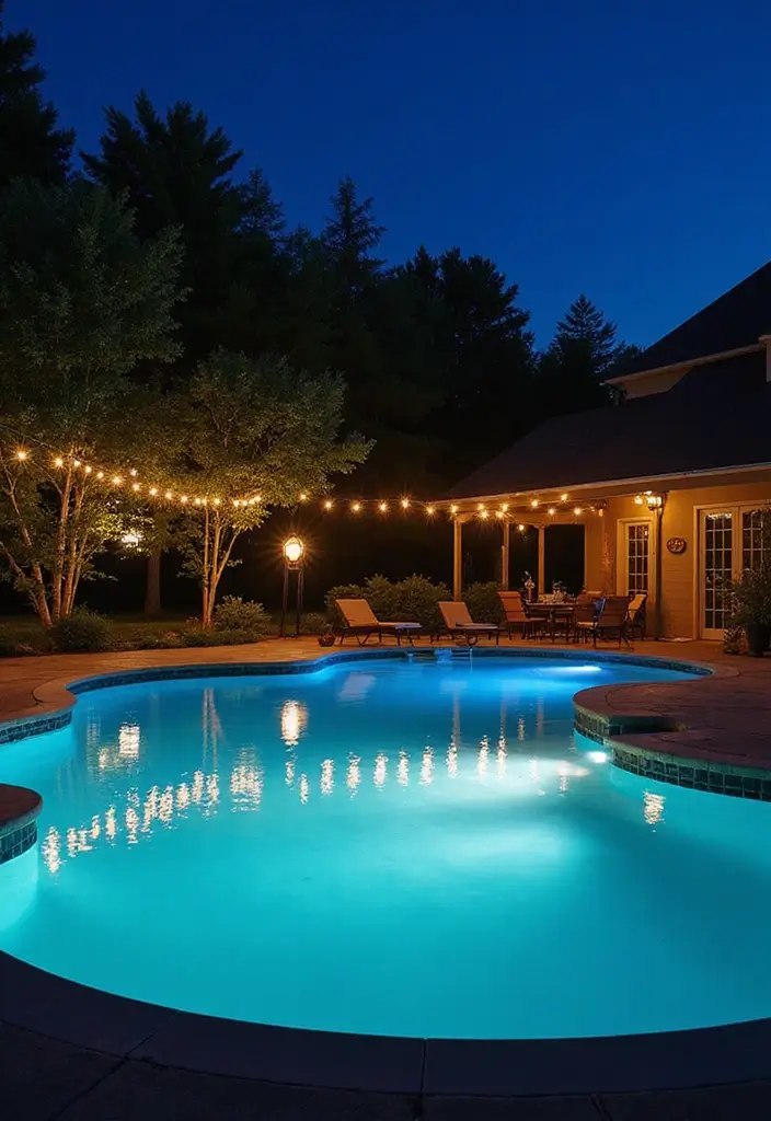 30 Garden With Pool Designs That Look Absolutely Dreamy 28 30 Garden With Pool Designs That Look Absolutely Dreamy - 28. Spectacular Lighting Around the Pool