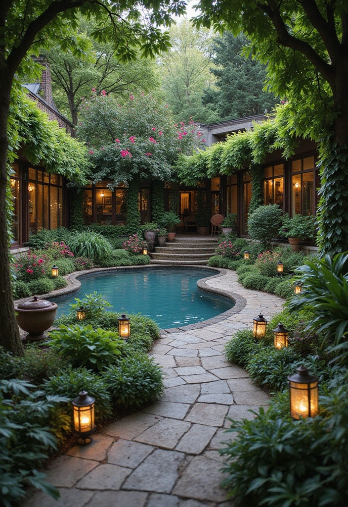 30 Garden With Pool Designs That Look Absolutely Dreamy 3 30 Garden With Pool Designs That Look Absolutely Dreamy - 3. Enchanted Garden Retreat