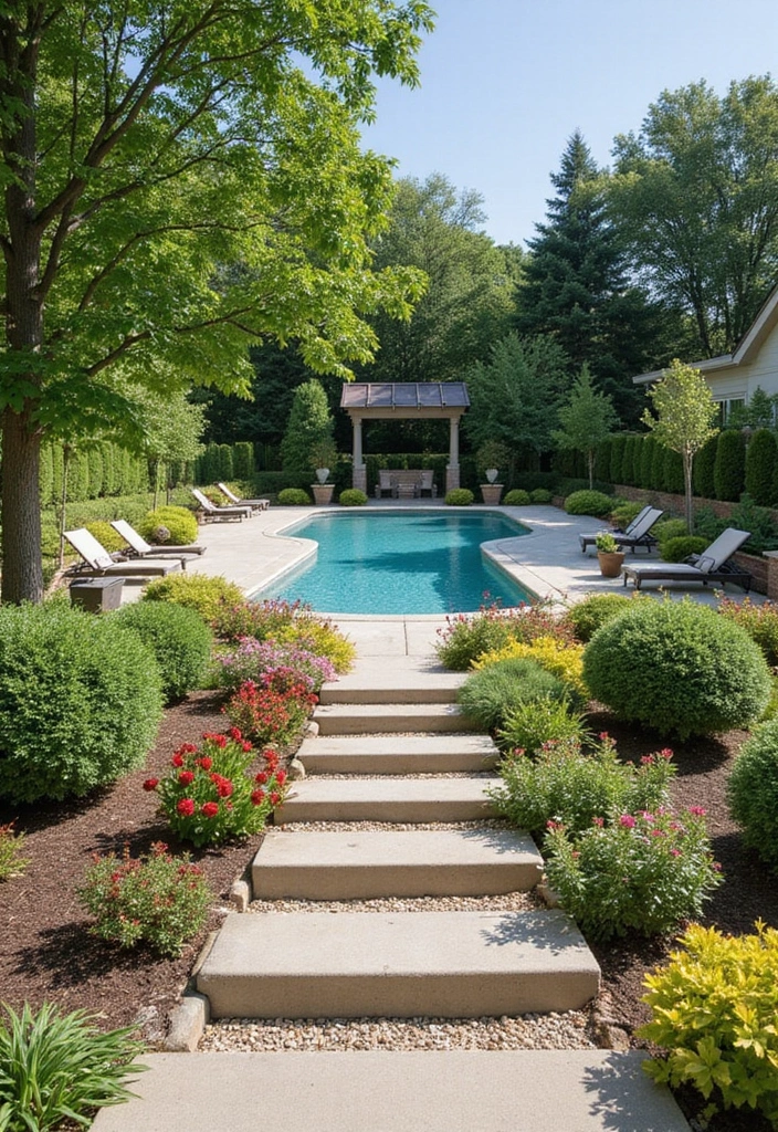 30 Garden With Pool Designs That Look Absolutely Dreamy 30 30 Garden With Pool Designs That Look Absolutely Dreamy - 30. Pool with Step-Down Garden