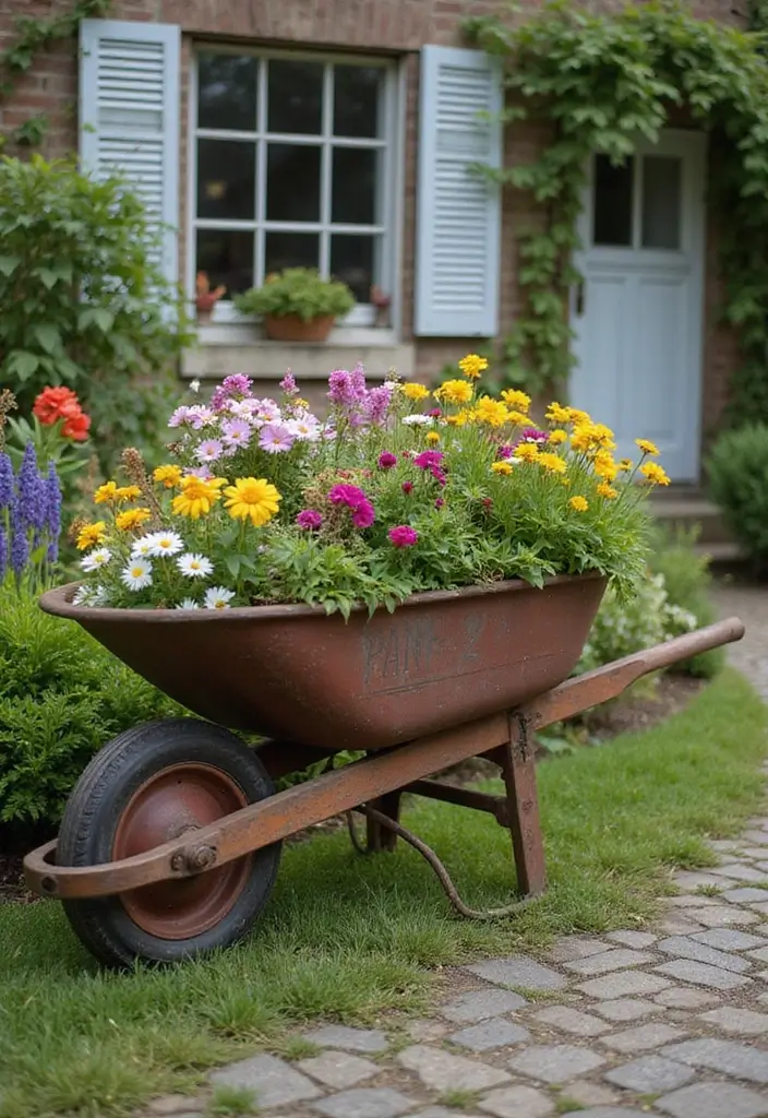 30 Gorgeous Garden Bed Ideas That Add Instant Charm 26 30 Gorgeous Garden Bed Ideas That Add Instant Charm - 26. Vintage Wheelbarrow Garden Beds